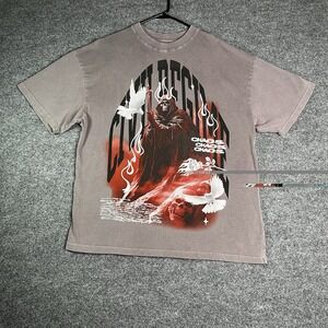 Civil Regime Chaos T-shirt Men's XL Short Sleeve Big Graphic Skull Flames Rose